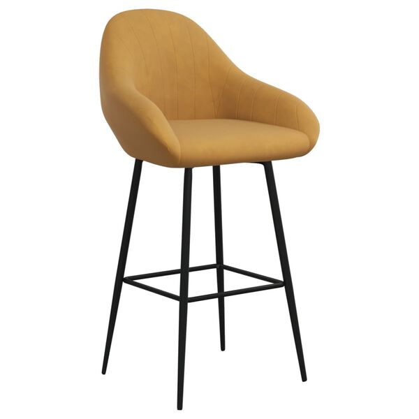 vidaXL Sgabello da Bar Marrone in Velluto