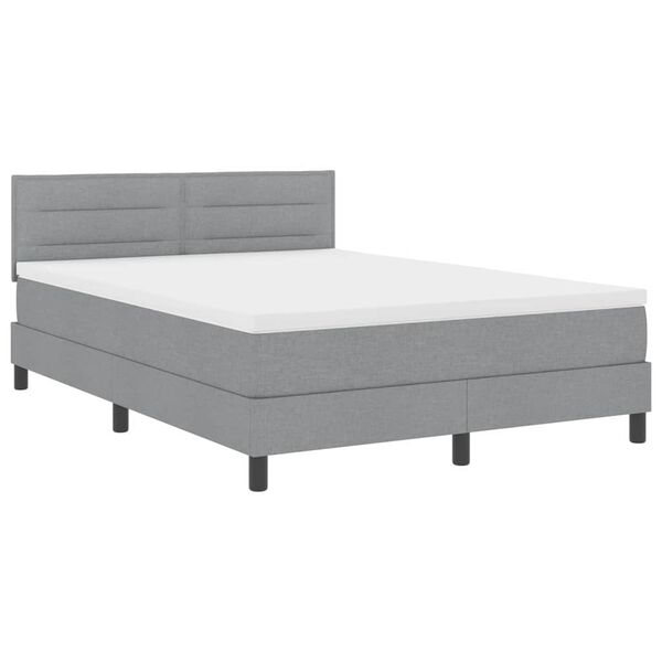 vidaXL Letto a molle con materasso Grigio chiaro 140 x 200 cm Tessuto