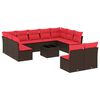 vidaXL Set Divani da Giardino 12 pz con Cuscini Marrone in Polyrattan