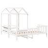vidaXL Set Dormeuse e Panca con Tetto Bianco 90x190cm Massello Pino