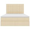 vidaXL Letto con contenitore e LED Crema 140 x 190 cm Poliestere