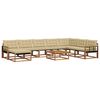 vidaXL Set di divani da esterno con cuscino 9 pcs Naturale e Beige