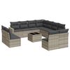 vidaXL Set Divano Giardino 12 pz con Cuscini Grigio Chiaro Polyrattan