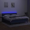 vidaXL Letto a Molle con Materasso e LED Blu 180x200 cm in Tessuto