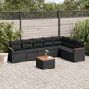 vidaXL Set Divani da Giardino con Cuscini 8 pz Nero in Polyrattan