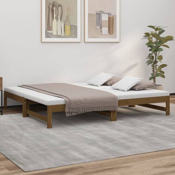 vidaXL Dormeuse Estraibile Ambra 2x(90x190) cm Legno Massello di Pino