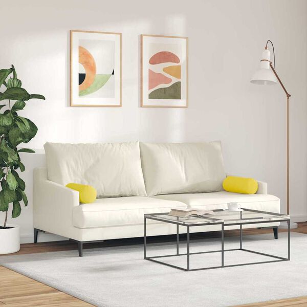 vidaXL Cuscini a rullo 2 pcs Giallo Chiaro Ø 15 x 40 cm Tessuto