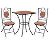 vidaXL Set Bistr&ograve; 3 pz con Mosaico in Ceramica Terracotta
