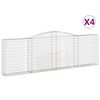 vidaXL Cesti Gabbioni ad Arco 4 pz 400x30x120/140 cm Ferro Zincato