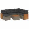 vidaXL Set Divano da Giardino 8 pz con Cuscini Grigio in Polyrattan