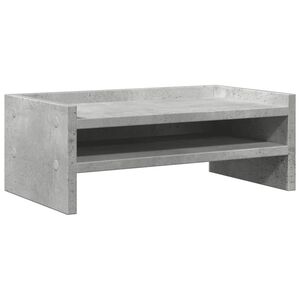 vidaXL Supporto Monitor Grigio Cemento 42x24x16 cm Legno Multistrato