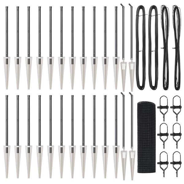 vidaXL Palo della recinzione Grigio 50 x 0,4 m (rete 16 x 16 mm)