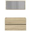 vidaXL Mobile da Bagno con Specchio Rovere Sonoma 80x38,5x45 cm
