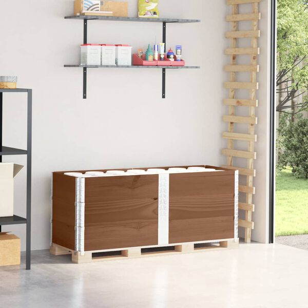 vidaXL Paretali per Pallet 3pz Marroni 150x50cm Legno Massello di Pino