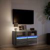 vidaXL Mobile TV a Parete con Luci LED Grigio Sonoma 80x31x45 cm