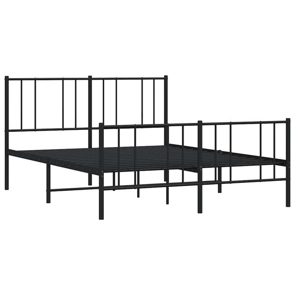 vidaXL Giroletto con Testiera e Pediera Metallo Nero 135x190 cm
