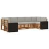 vidaXL Set di divani da esterno 7 pz Naturale e Grigio Chiaro