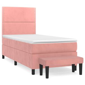 vidaXL Giroletto a Molle con Materasso Rosa 80x200 cm in Velluto