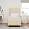 vidaXL Letto a molle con materasso Crema 90 x 190 cm Tessuto