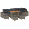 vidaXL Set Divano da Giardino con cuscino 10 pcs Grigio polyrattan
