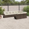 vidaXL Set Divani da Giardino 10pz con Cuscini in Polyrattan Marrone