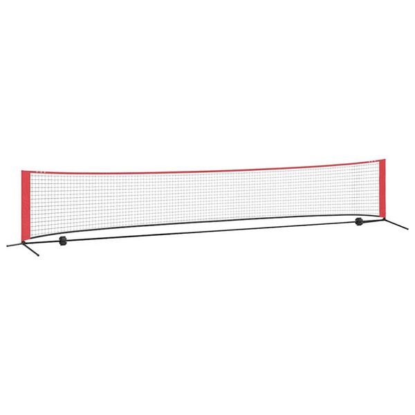 vidaXL Rete da tennis Nero e Rosso 494,5 x 90 x 87 cm Poliestere