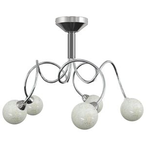 vidaXL Lampada Soffitto con Paralumi Tondi in Vetro per 5 Luci LED G9