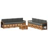 vidaXL Set di divani da esterno 9 pz Naturale e Antracite
