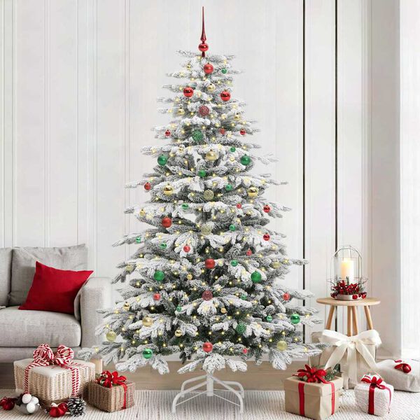 vidaXL Albero di Natale Artificiale con Rami Pieghevoli Bianco 240 cm