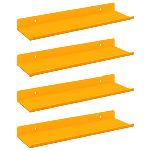 vidaXL Mensola sospesa 4 pcs Giallo senape 30 x 9 x 2,5 cm Acciaio