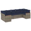 vidaXL Set Divani da Giardino 7 pz con Cuscini Grigio in Polyrattan