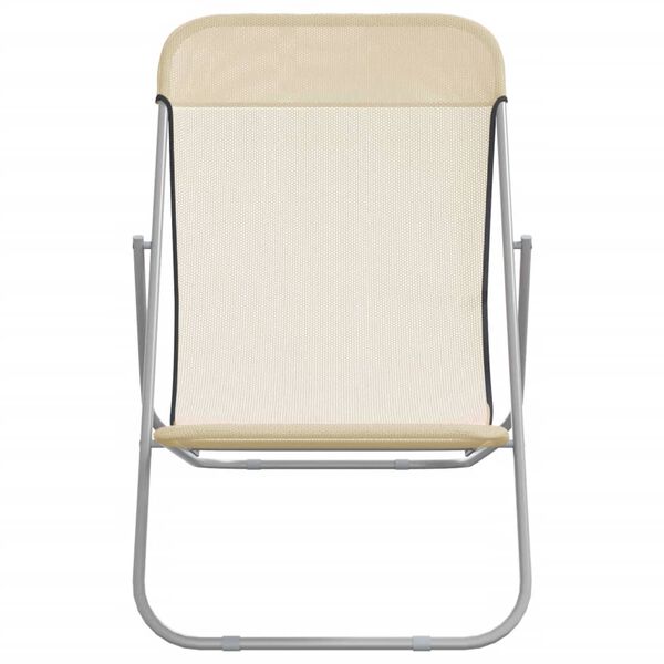 vidaXL Sedie Pieghevoli 2 pz Crema in Textilene e Acciaio Verniciato
