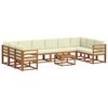 vidaXL Set di divani da esterno con cuscino 11 pcs Naturale e Crema