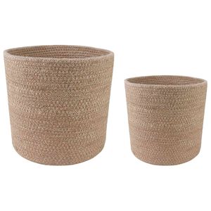 vidaXL Set di Vasi per Piante 2 pz Naturale &Oslash; 28 x 28 cm