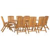 vidaXL Set da Pranzo per Giardino 9 pz in Legno Massello di Teak