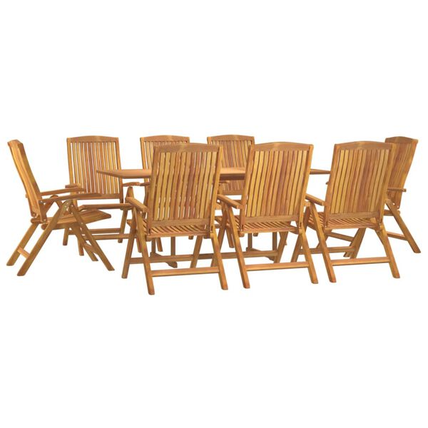 vidaXL Set da Pranzo per Giardino 9 pz in Legno Massello di Teak