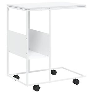 vidaXL Tavolino con Ruote Bianco 55x36x63,5cm in Legno Multistrato