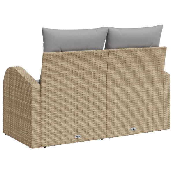 vidaXL Divano da giardino Beige 124 x 62 x 69cm polyrattan