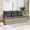 vidaXL Set di divani 3 pcs Grigio chiaro polyrattan