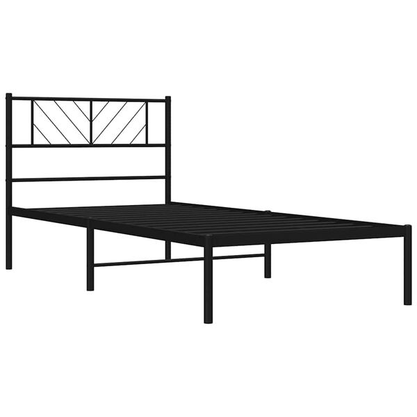 vidaXL Giroletto con Testiera in Metallo Nero 107x203 cm
