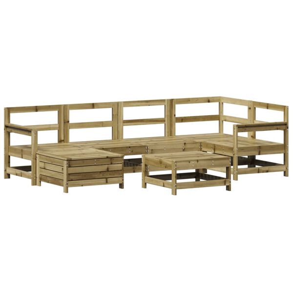 vidaXL Set Divani da Giardino 7 pz in Legno Impregnato di Pino