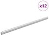 vidaXL Asta per armadio 12 pz Argento 472 x 15 x 29 mm