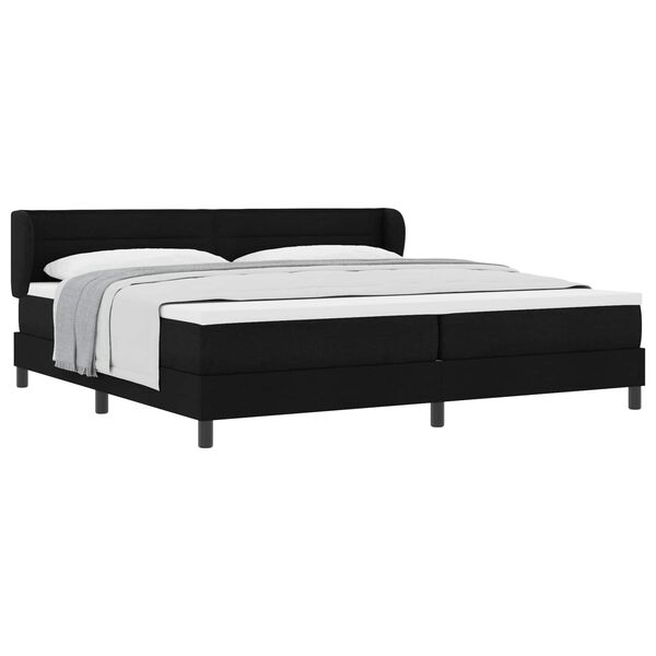 vidaXL Letto a molle con materasso Nero 200 x 200 cm Tessuto
