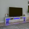 vidaXL Mobile Porta TV con Luci LED Grigio Cemento 200x36,5x40 cm