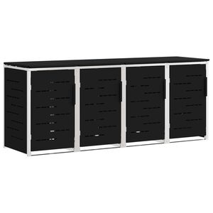 vidaXL Stoccaggio contenitore a ruote for 4 Bins 240L Acciaio Inox