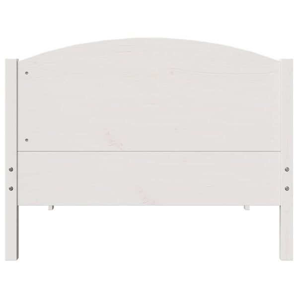 vidaXL Giroletto senza Materasso Bianco 100x200 cm Legno Massello Pino