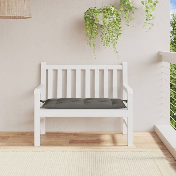 vidaXL Cuscino Panca Giardino Grigio Scuro Mélange 100x50x7 cm Tessuto