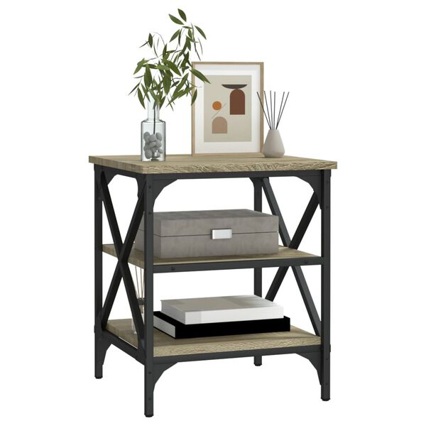 vidaXL Tavolino Rovere Sonoma 40x42x50 cm in Legno Multistrato