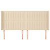 vidaXL Testiera ad Orecchio Crema 183x16x118/128 cm in Tessuto