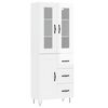 vidaXL Credenza Bianco Lucido 69,5x34x180 cm in Legno Multistrato